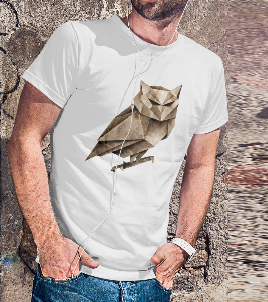 Owligami Origami Owl Brown Toned Origami T-Shirt