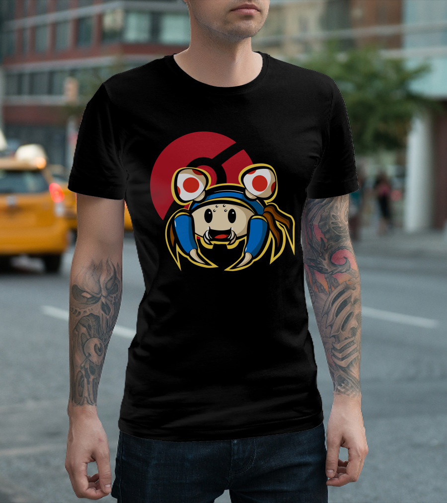 Parasoad Cute Crab With Blue Suit And Large Red Polka Dot Eyes T-Shirt
