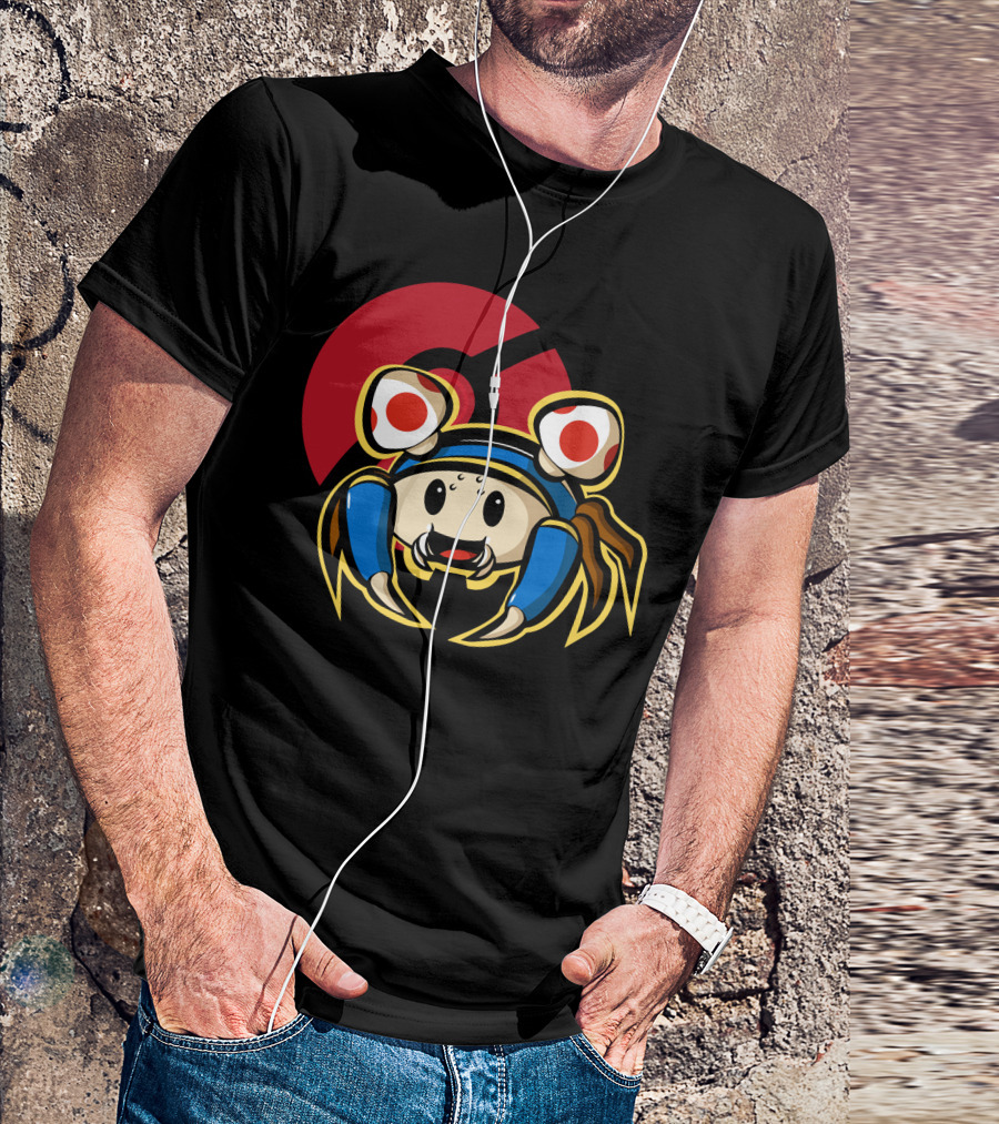 Parasoad Cute Crab With Blue Suit And Large Red Polka Dot Eyes T-Shirt