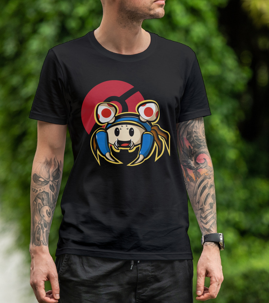 Parasoad Cute Crab With Blue Suit And Large Red Polka Dot Eyes T-Shirt