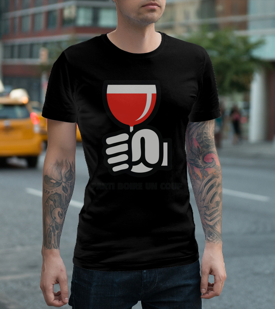 PARTI BOIRE UN COUP Bloc Fist Red Wine Glass T-Shirt