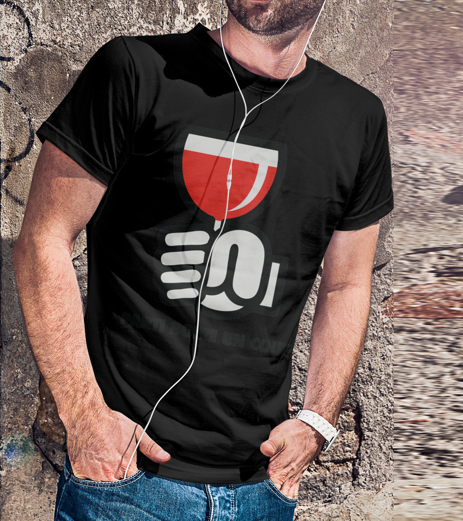 PARTI BOIRE UN COUP Bloc Fist Red Wine Glass T-Shirt