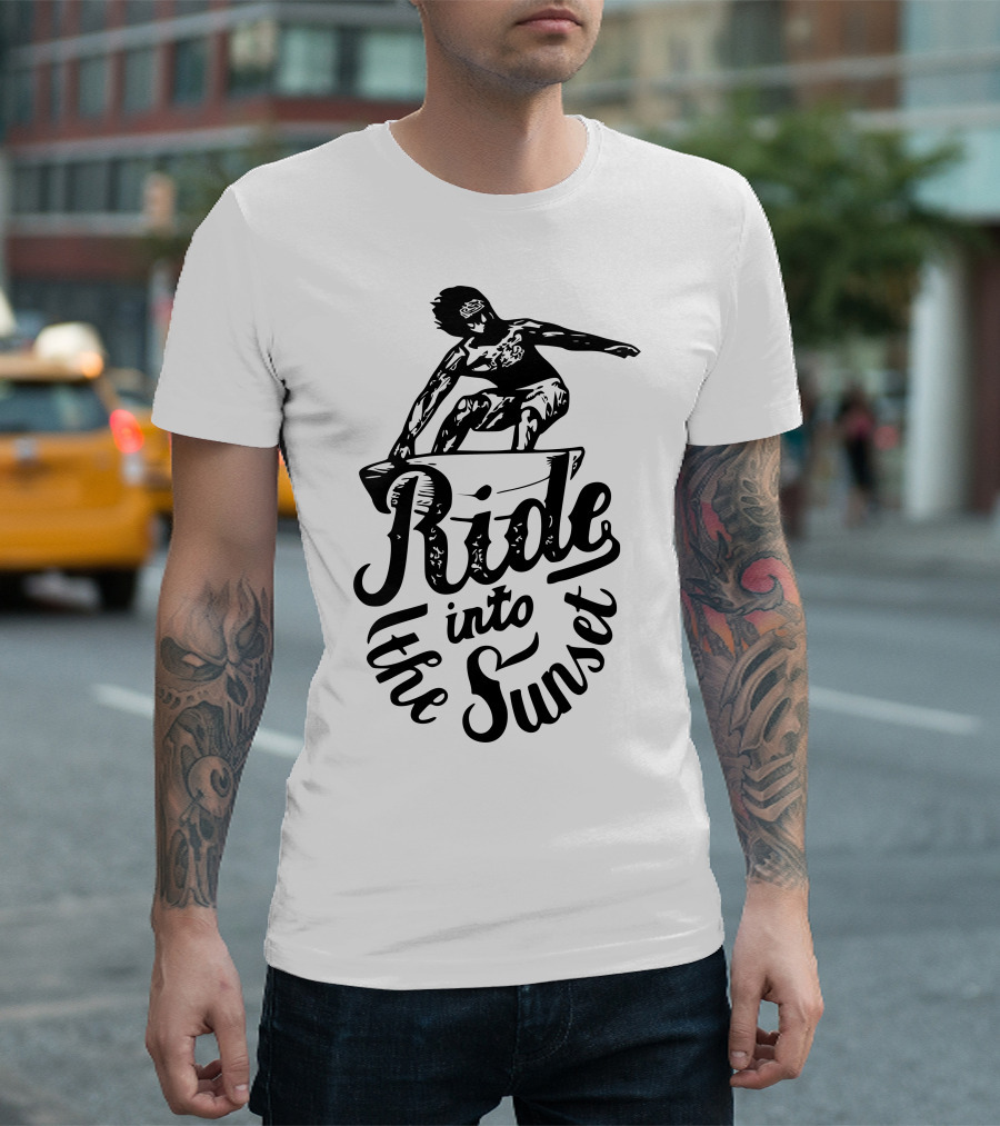 Ride Into The Sunset Surfing Adventure T-Shirt