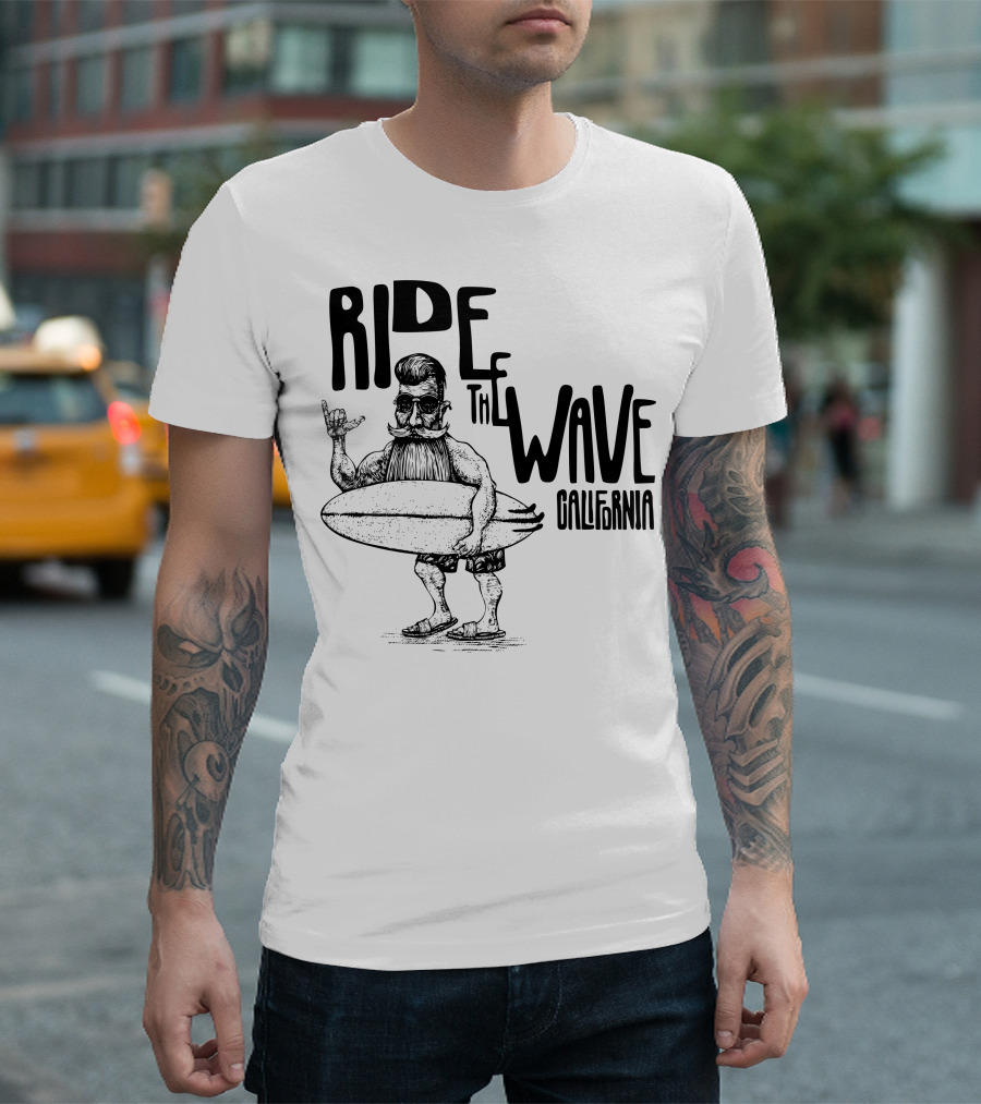 Ride The Wave California Surfer Beach Vibes T-Shirt