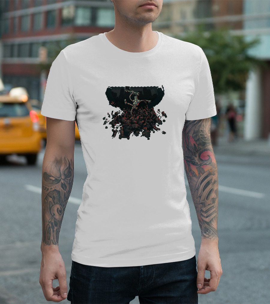 Robot Zombies Rising From The Crowd Of Mechanical Undead T-Shirt