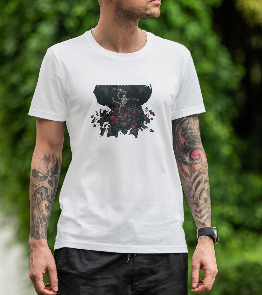 Robot Zombies Rising From The Crowd Of Mechanical Undead T-Shirt
