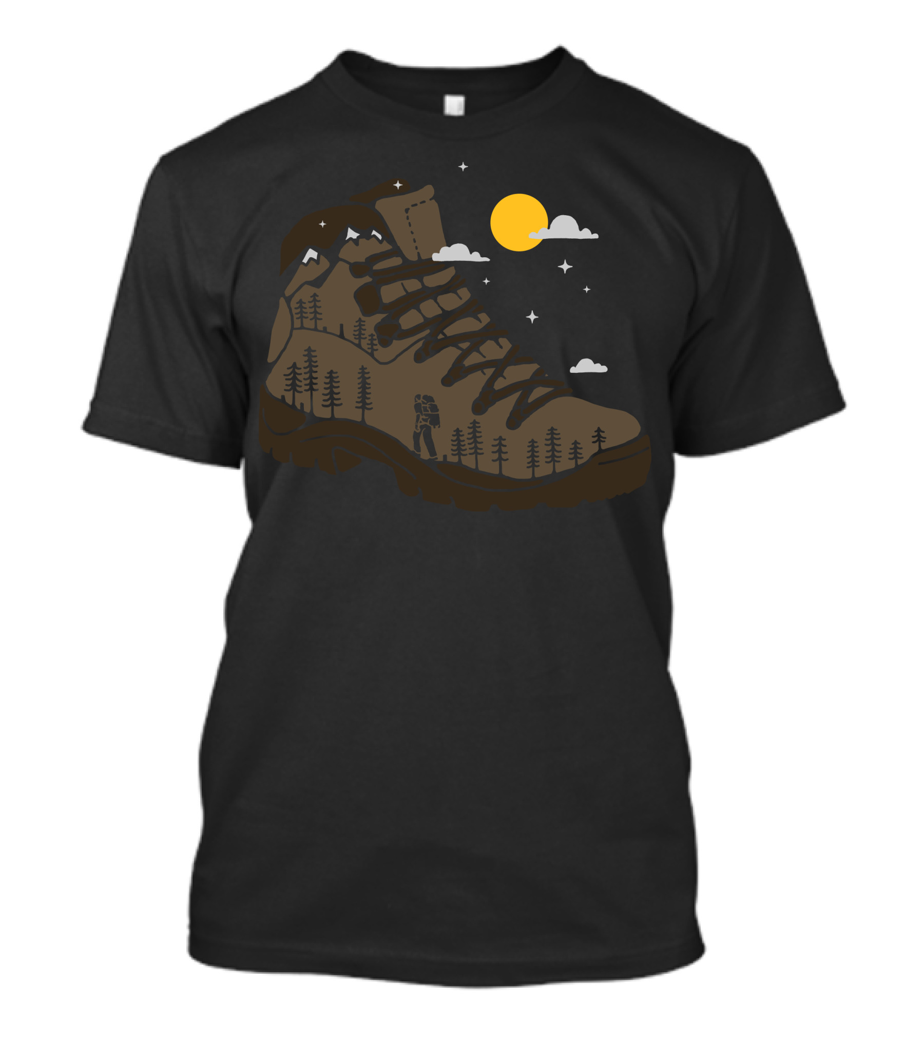 Adventure Boot Moonlit Hiking Journey T-Shirt