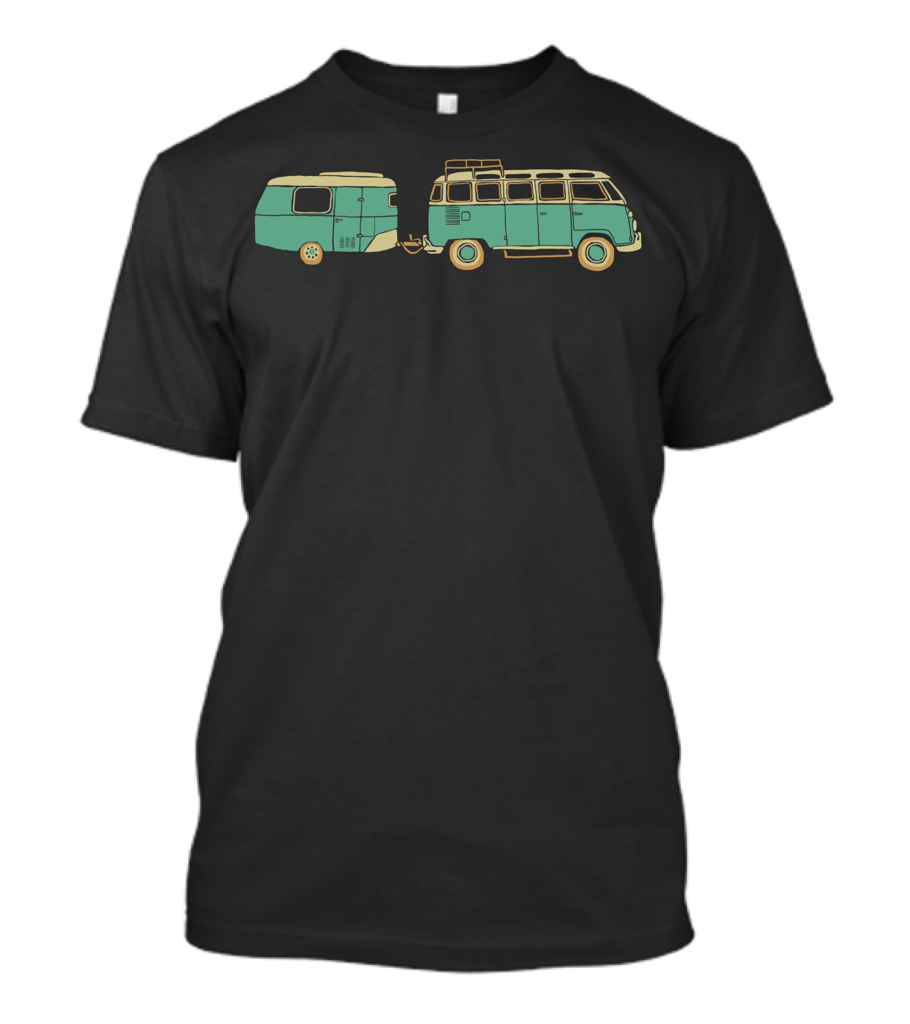 Volkswagen Camper Van With Trailer Adventure Car T-Shirt