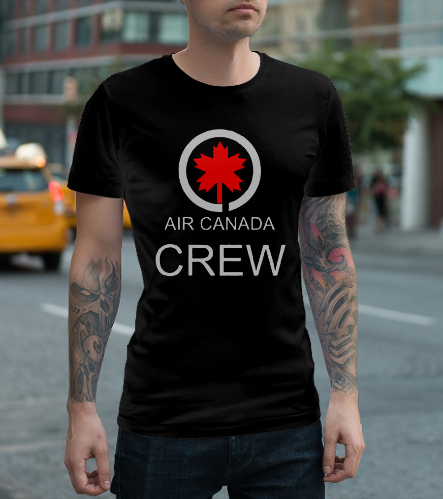 Air Canada Crew Red Maple Leaf Emblem T-Shirt