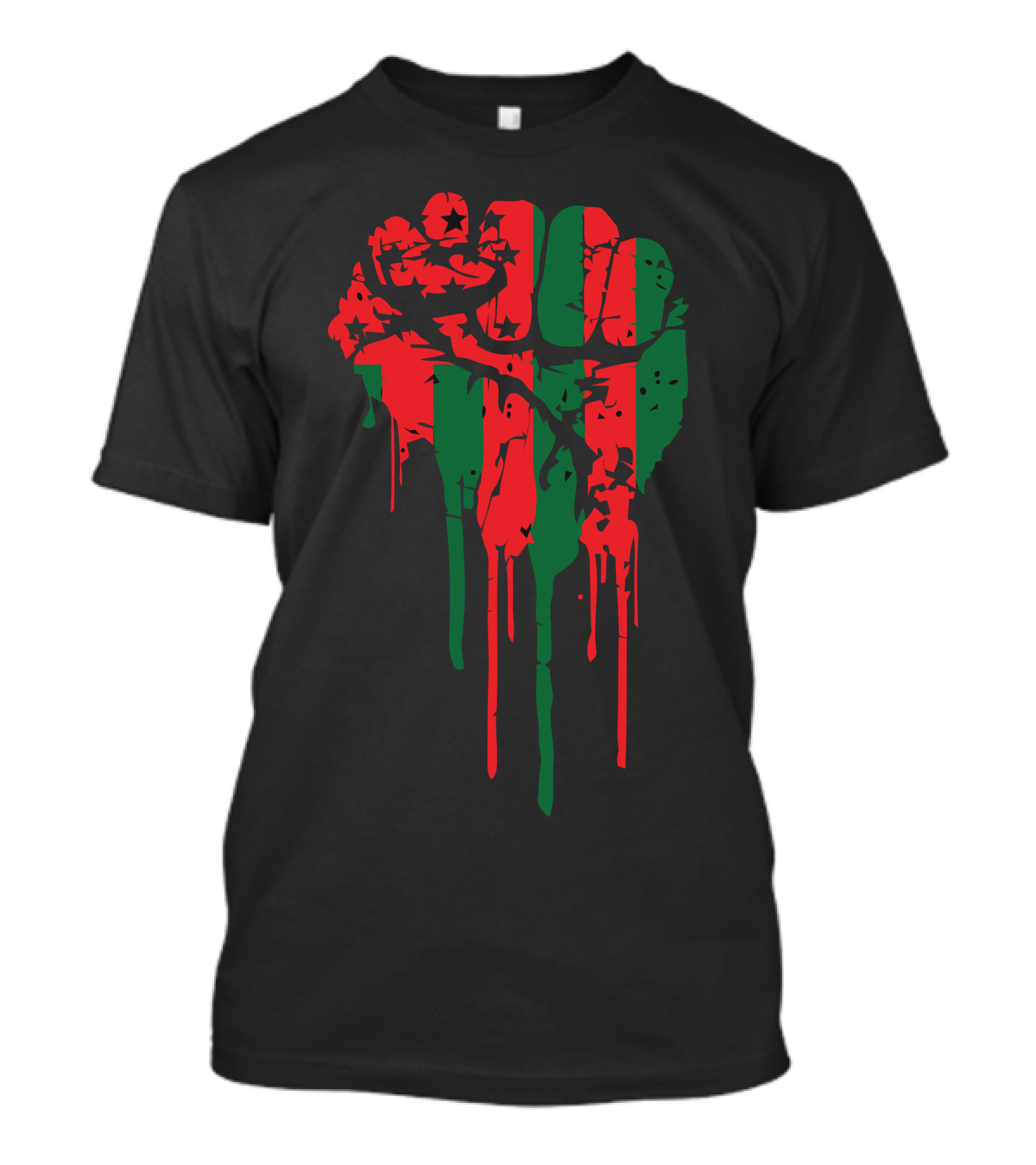Black Power Red And Green Fist T-Shirt