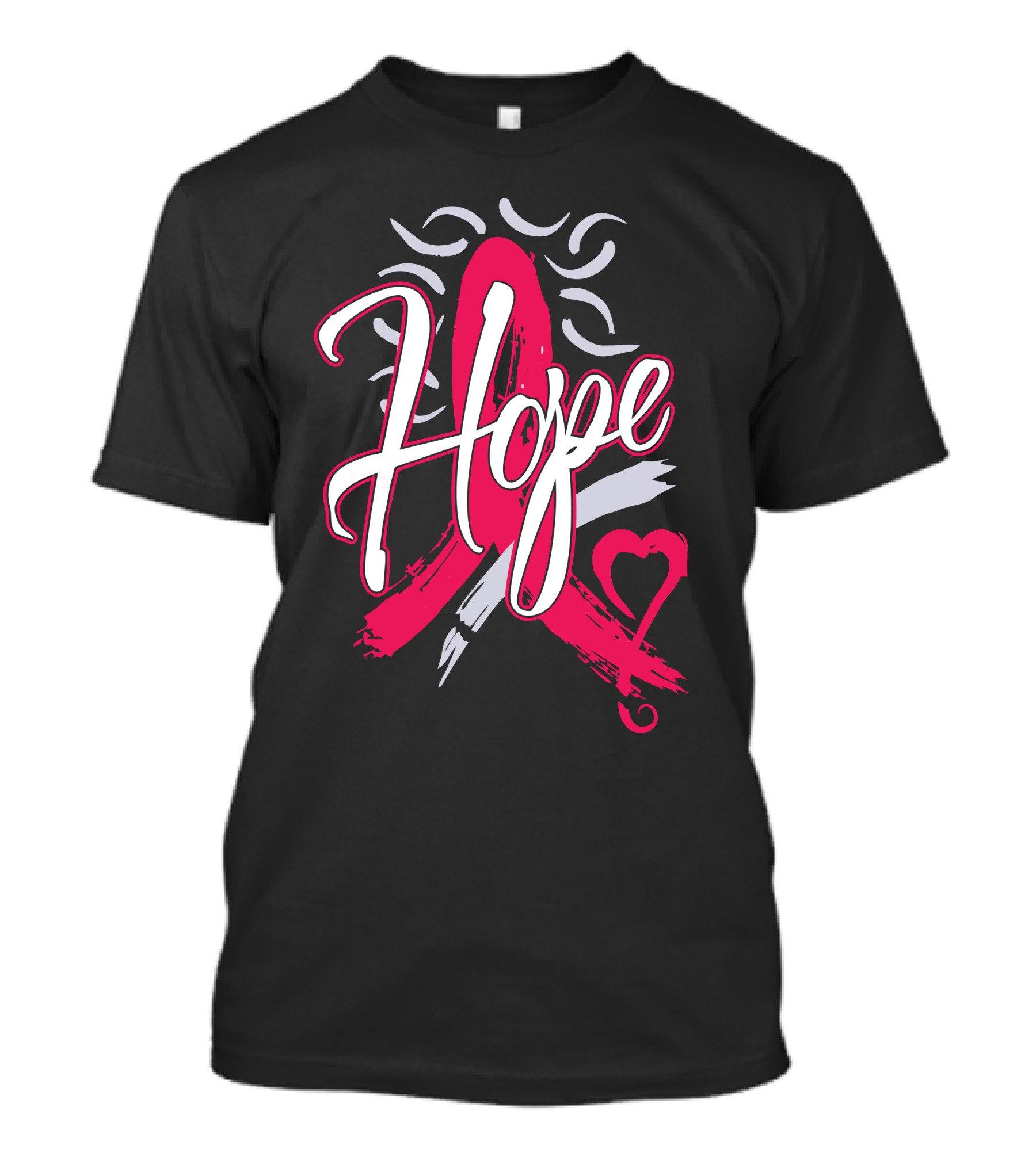 Hope Breast Cancer Awareness Ribbon Heart T-Shirt