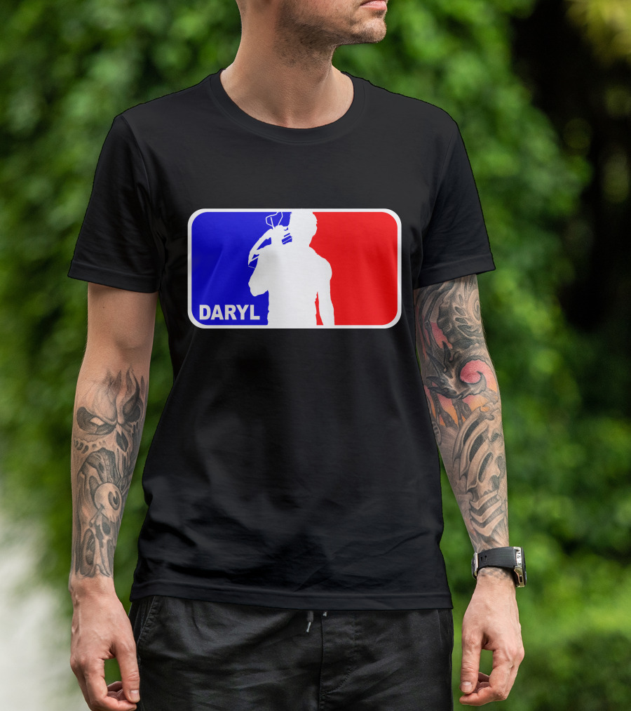 Daryl Daryl Style Crossbow Silhouette Red Blue T-Shirt