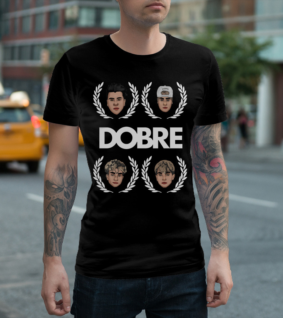 DOBRE Brothers Faces with Laurel Wreaths T-Shirt