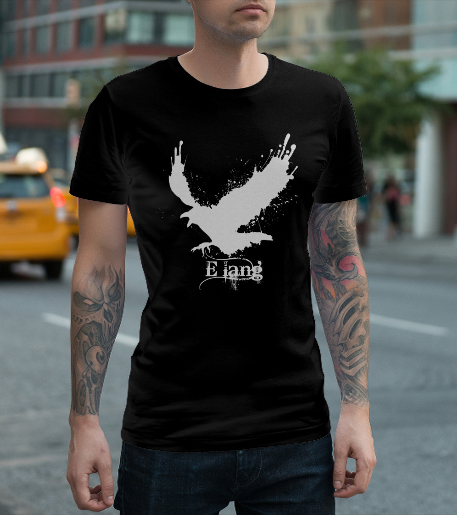E Lang Eagle Silhouette with Splatter Effect T-Shirt