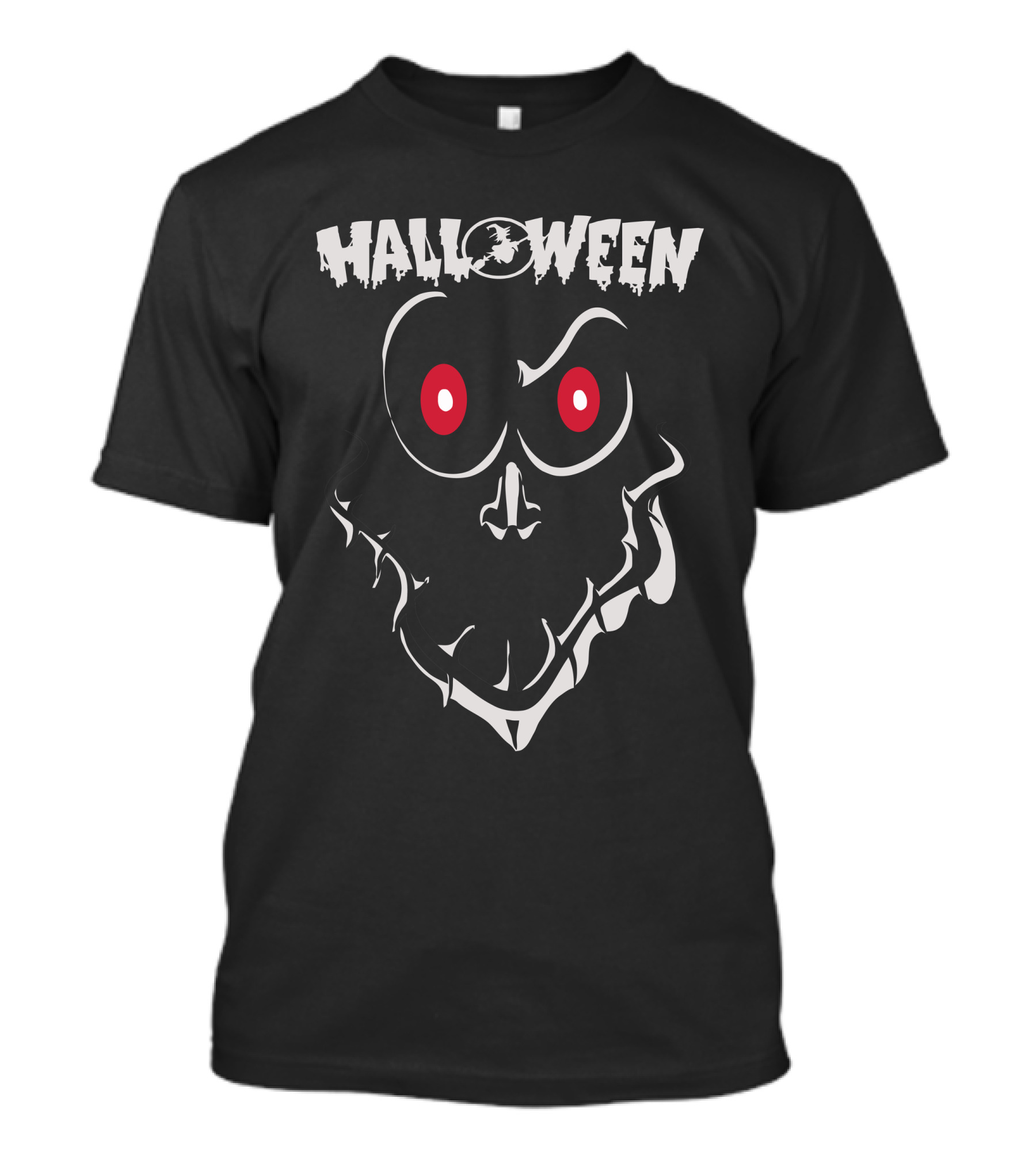 HALLOWEEN Ghose Face Red Eyes T-Shirt
