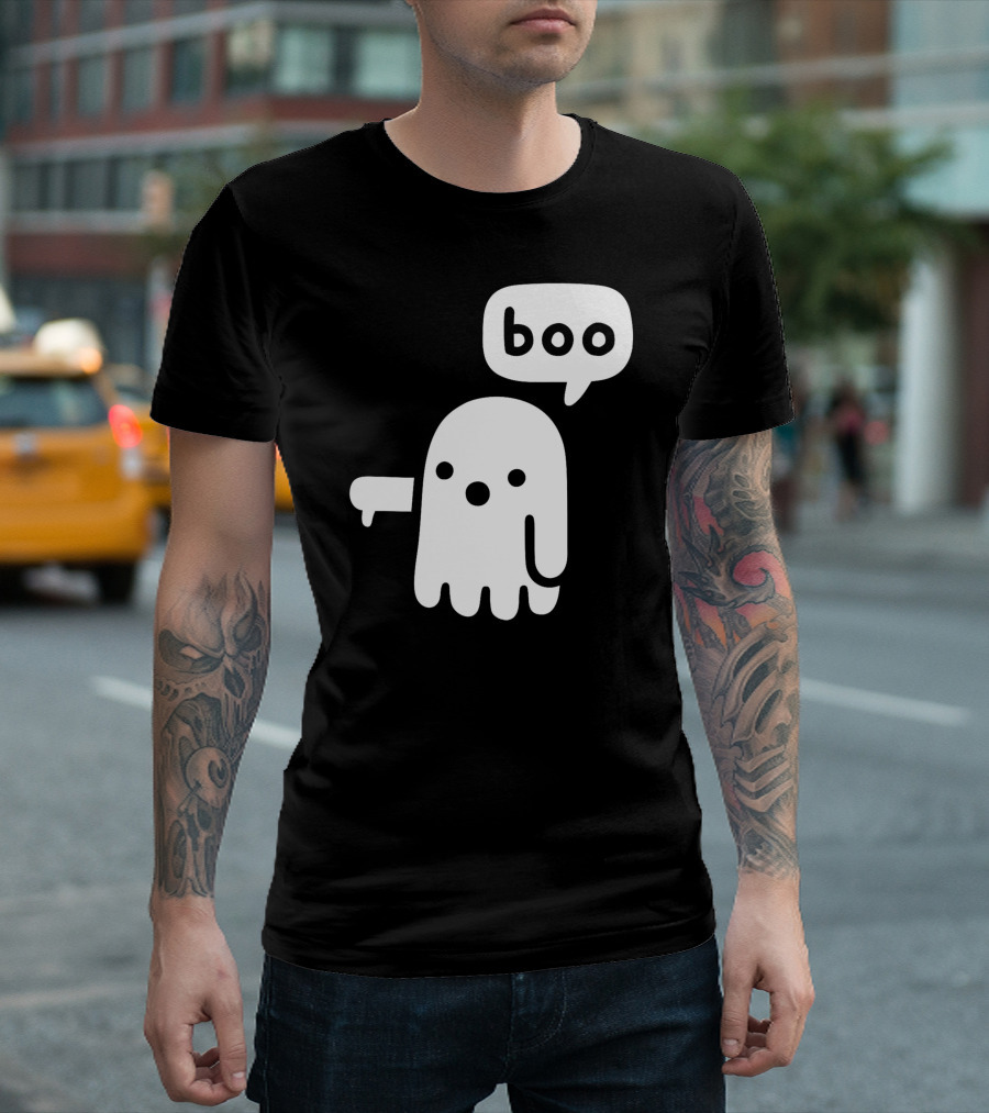 Boo Ghost With Pointing Gesture of Disapproval T-Shirt