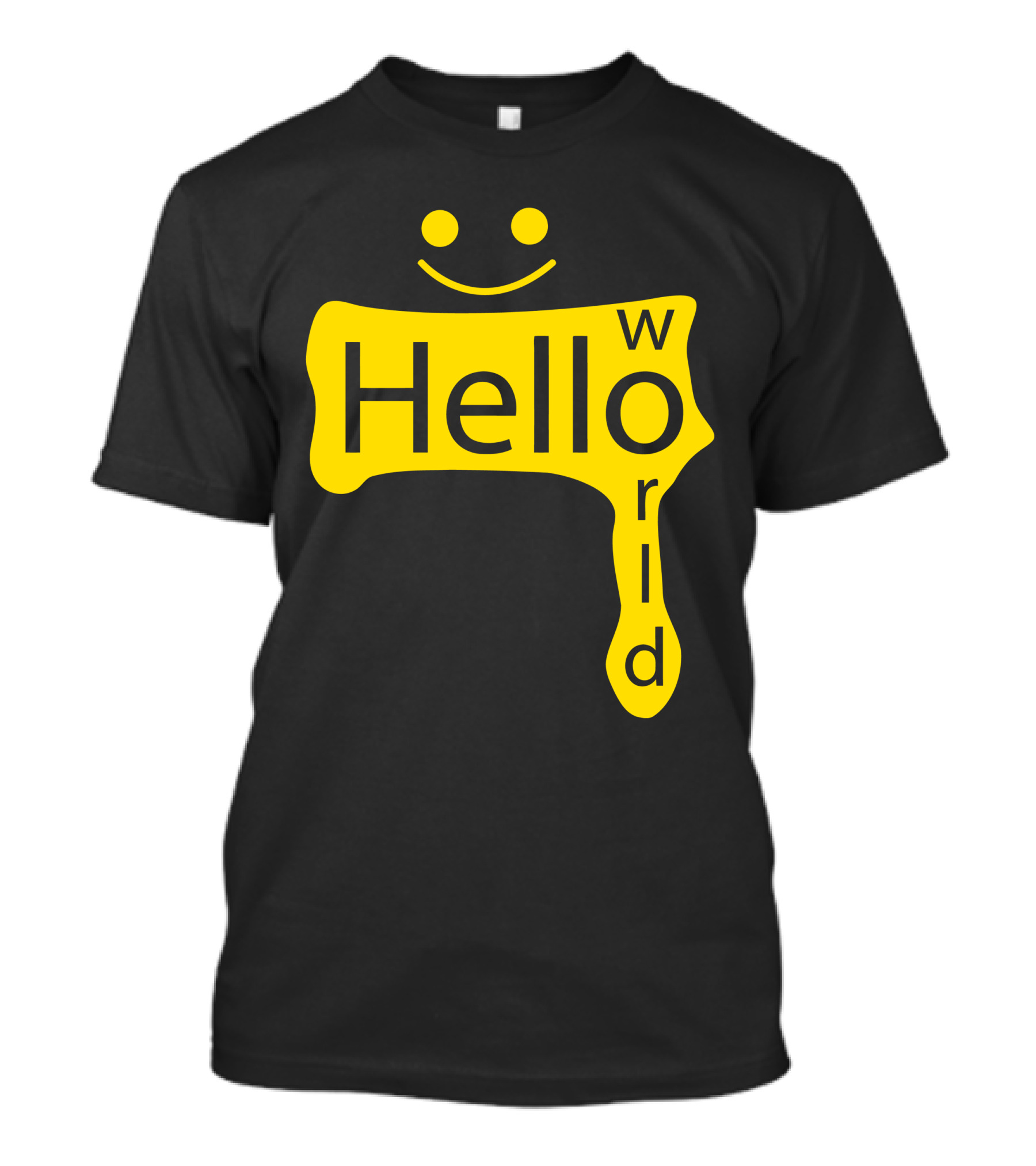 Hello World Smiley Face Text T-Shirt