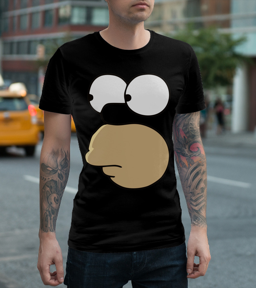 Homero Face Graphic Minimalist Eyes Nose Lips T-Shirt