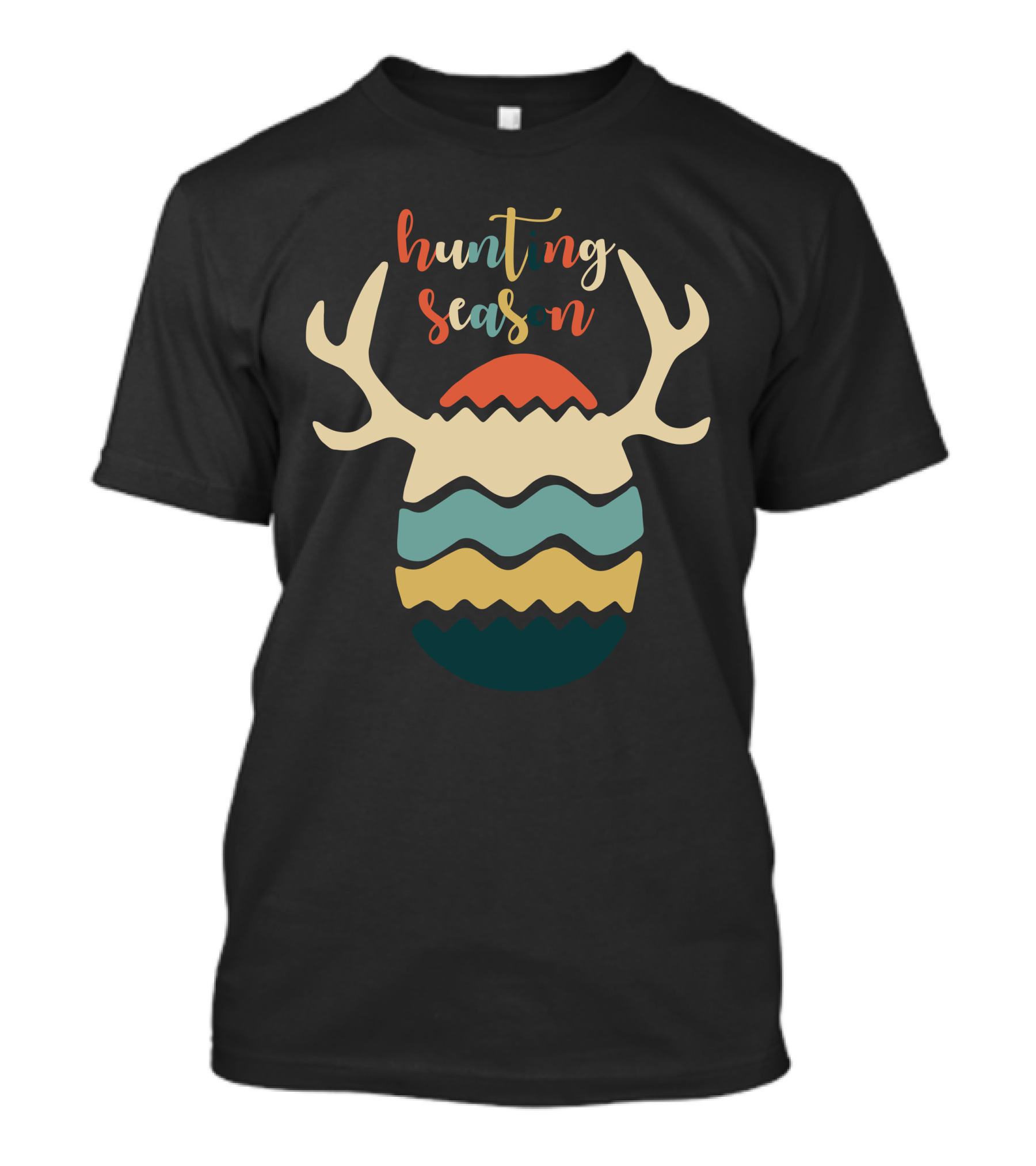 Hunting Season Colorful Antler Egg 80s T-Shirt