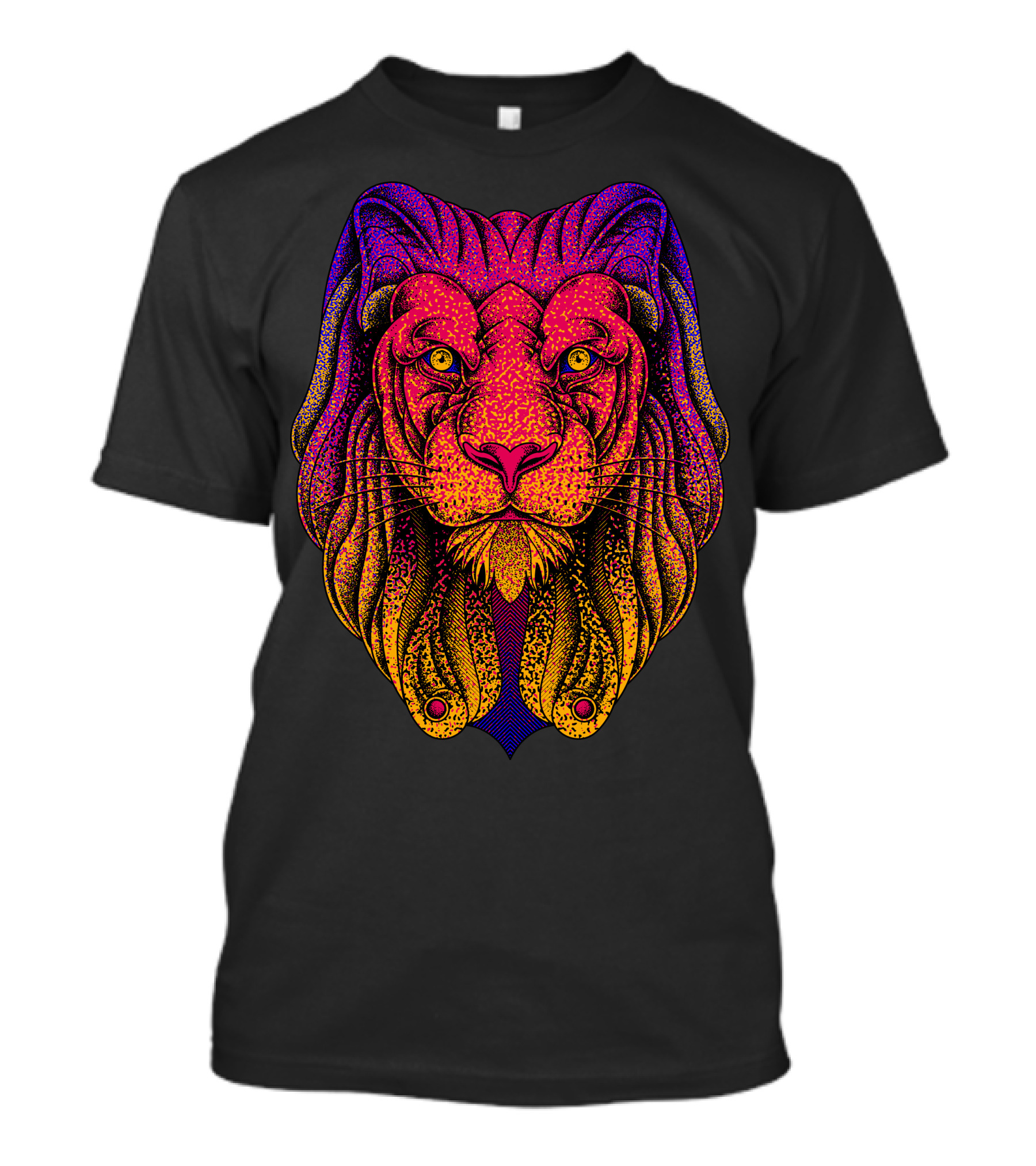 King Of Wild Vivid Lion Illustration Multicolor T-Shirt