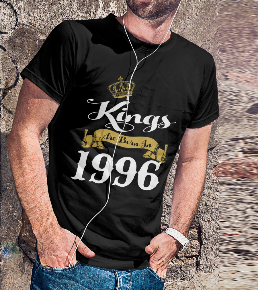Kings Are Born In 1996 Crown Banner T-Shirt