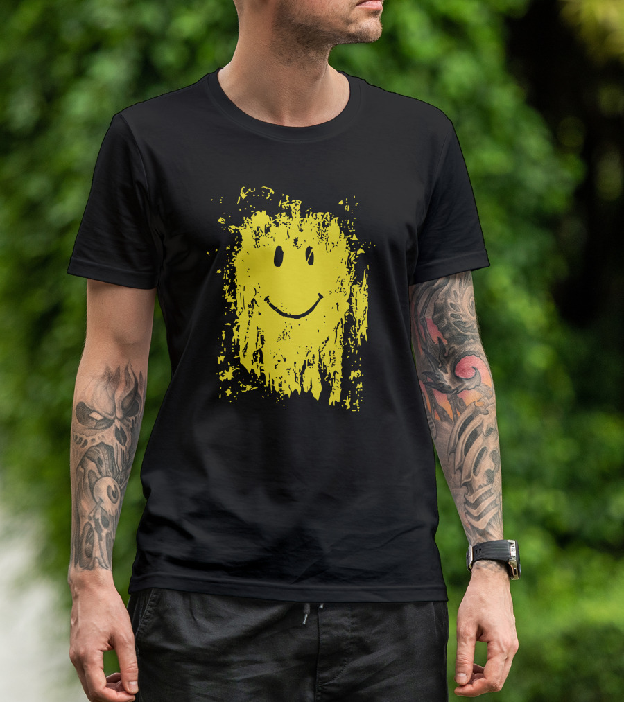 Yellow Mud Smiley Face Grunge T-Shirt