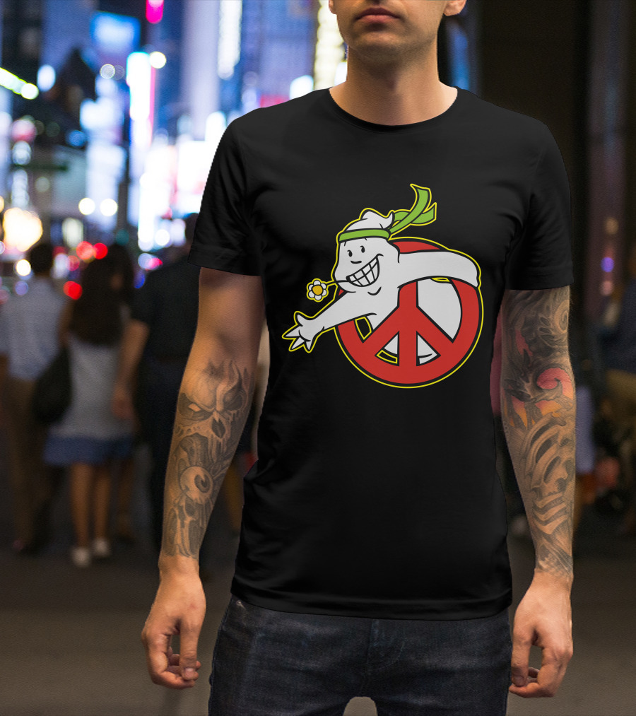 Ghostbusters Peace Symbol Mashup T-Shirt