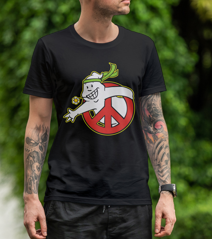 Ghostbusters Peace Symbol Mashup T-Shirt