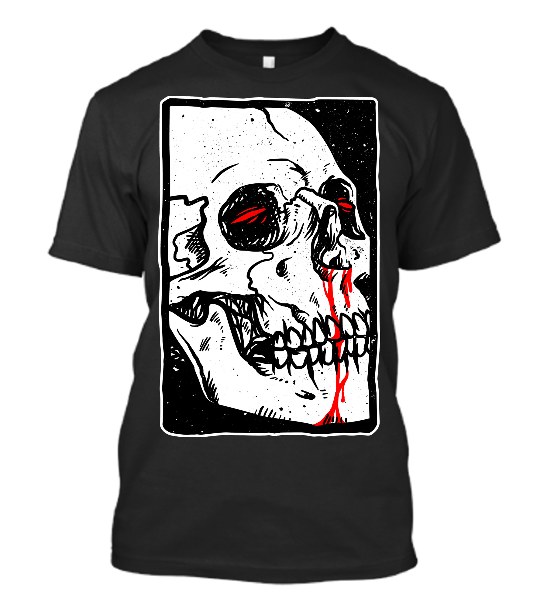 Peek Skull Red Eyes And Tears T-Shirt