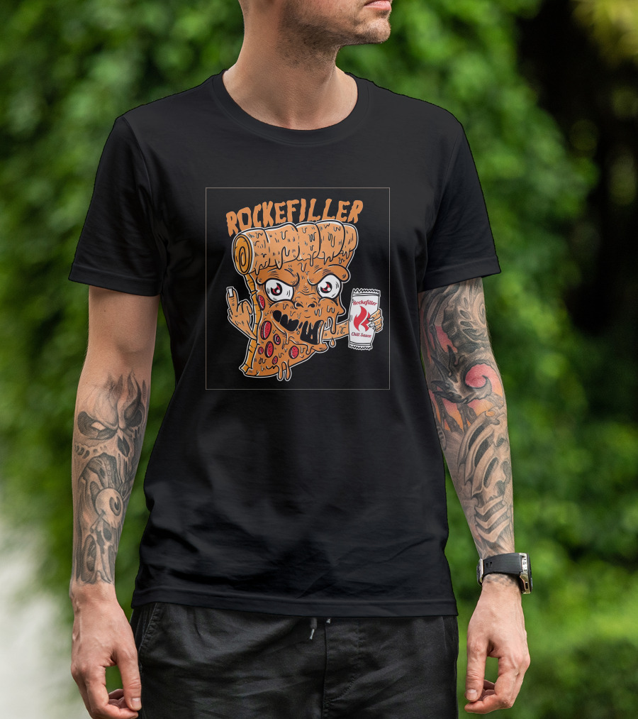 Rockefiller Pizza Monster With Chili Sauce Packet T-Shirt