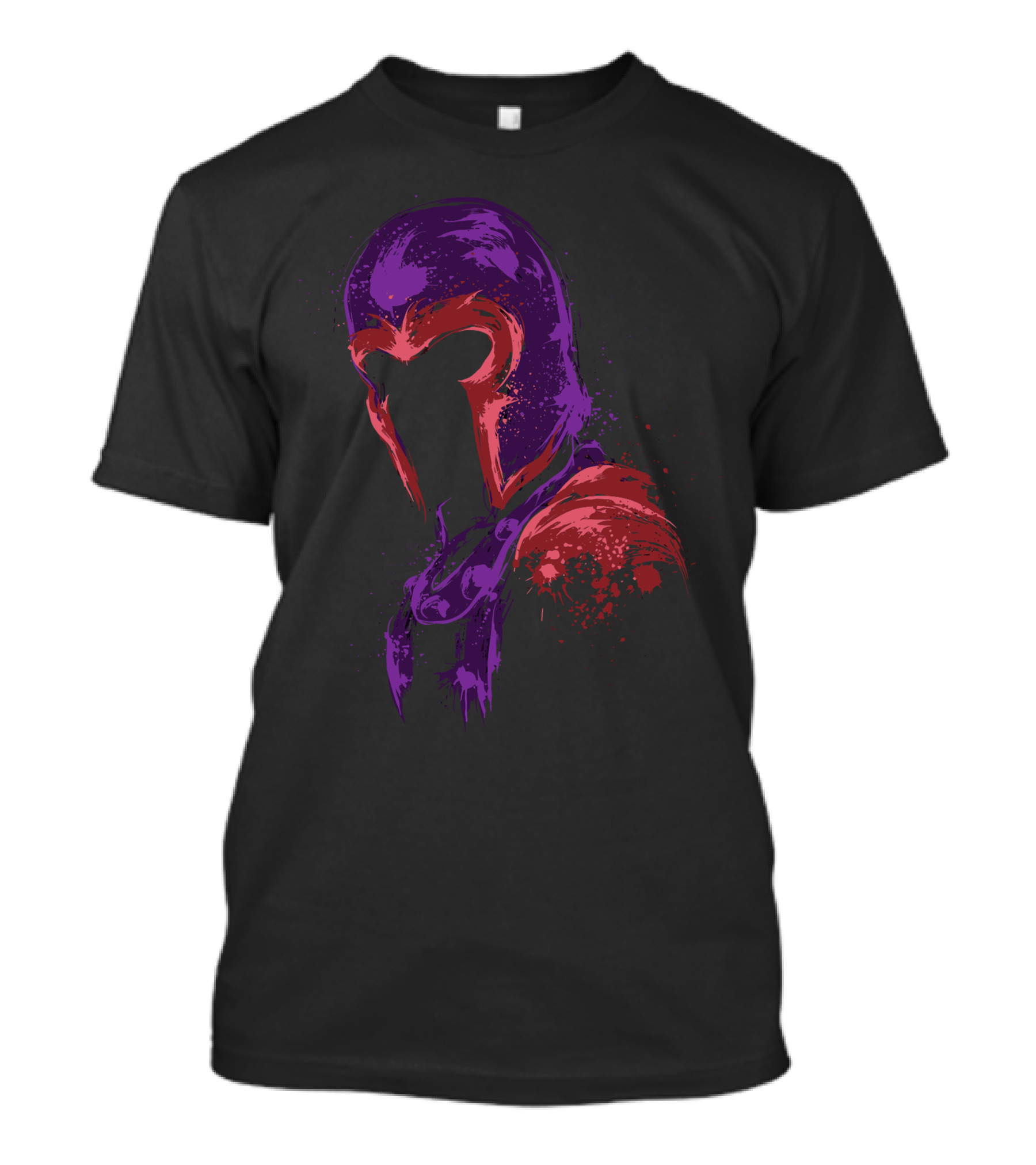 Power Of Magnetism Purple And Red Helmet Splatter T-Shirt