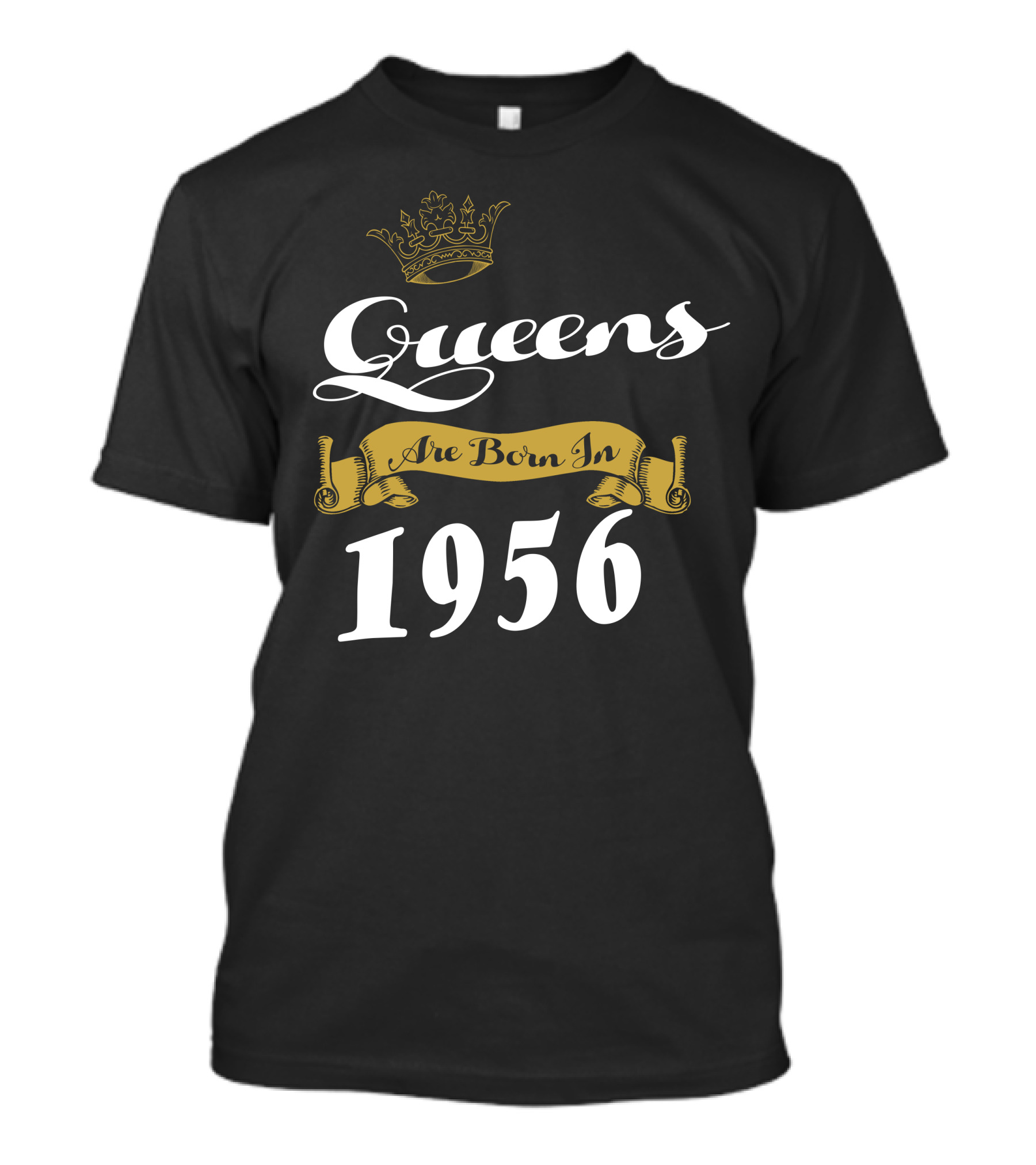 Queens 1956 Vintage Birthday Crown Banner T-Shirt