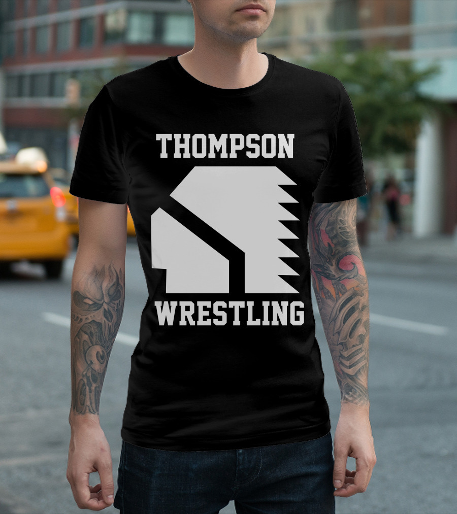 Thompson High School Wrestling Indian Headdress Vision Quest T-Shirt