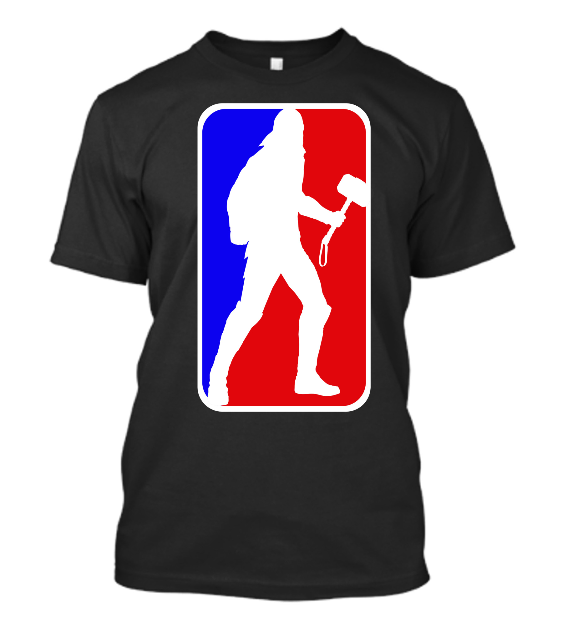 Thor Basketball League Silhouette Mjolnir T-Shirt