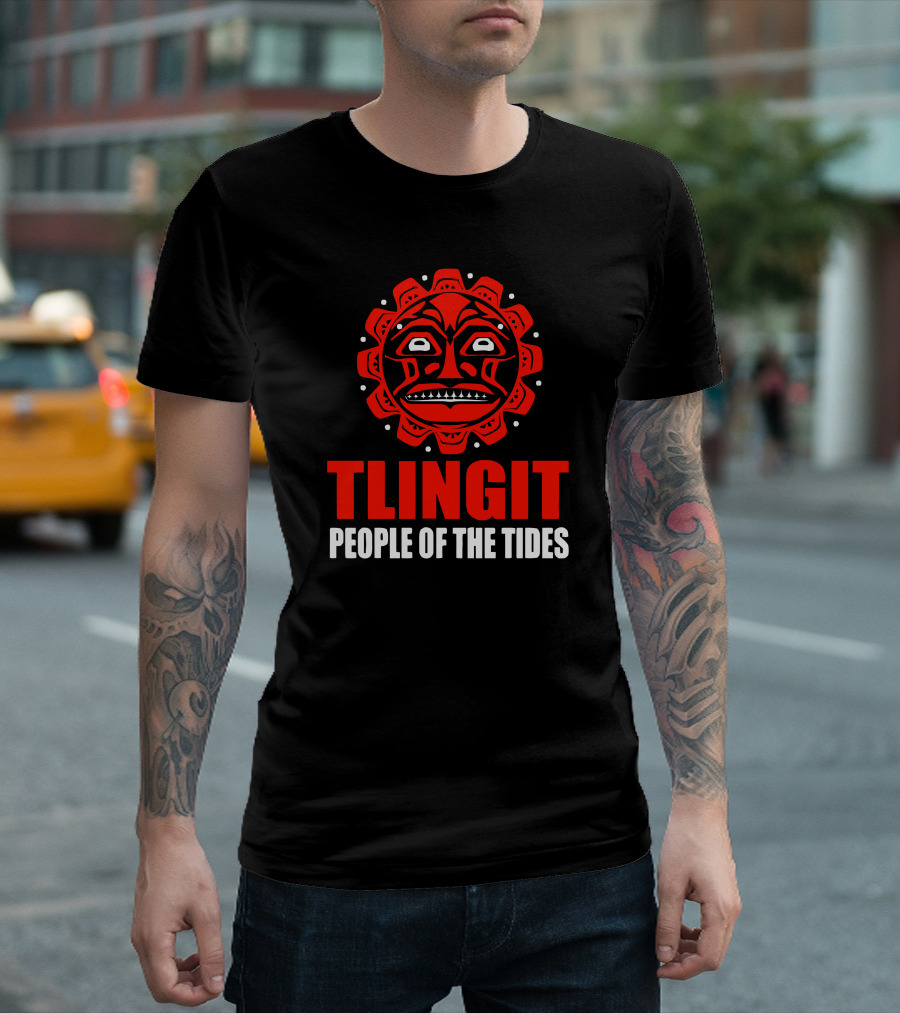 Tlingit People Of The Tides Red Sun Mask T-Shirt
