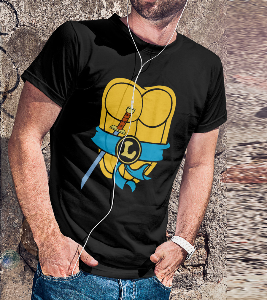 Turtles Leonardo L Belt Armor Sword T-Shirt
