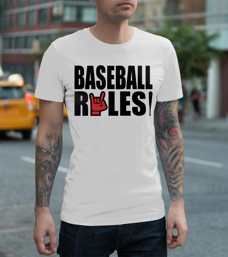BASEBALL ROCKS HAND SIGN RULES T-Shirt