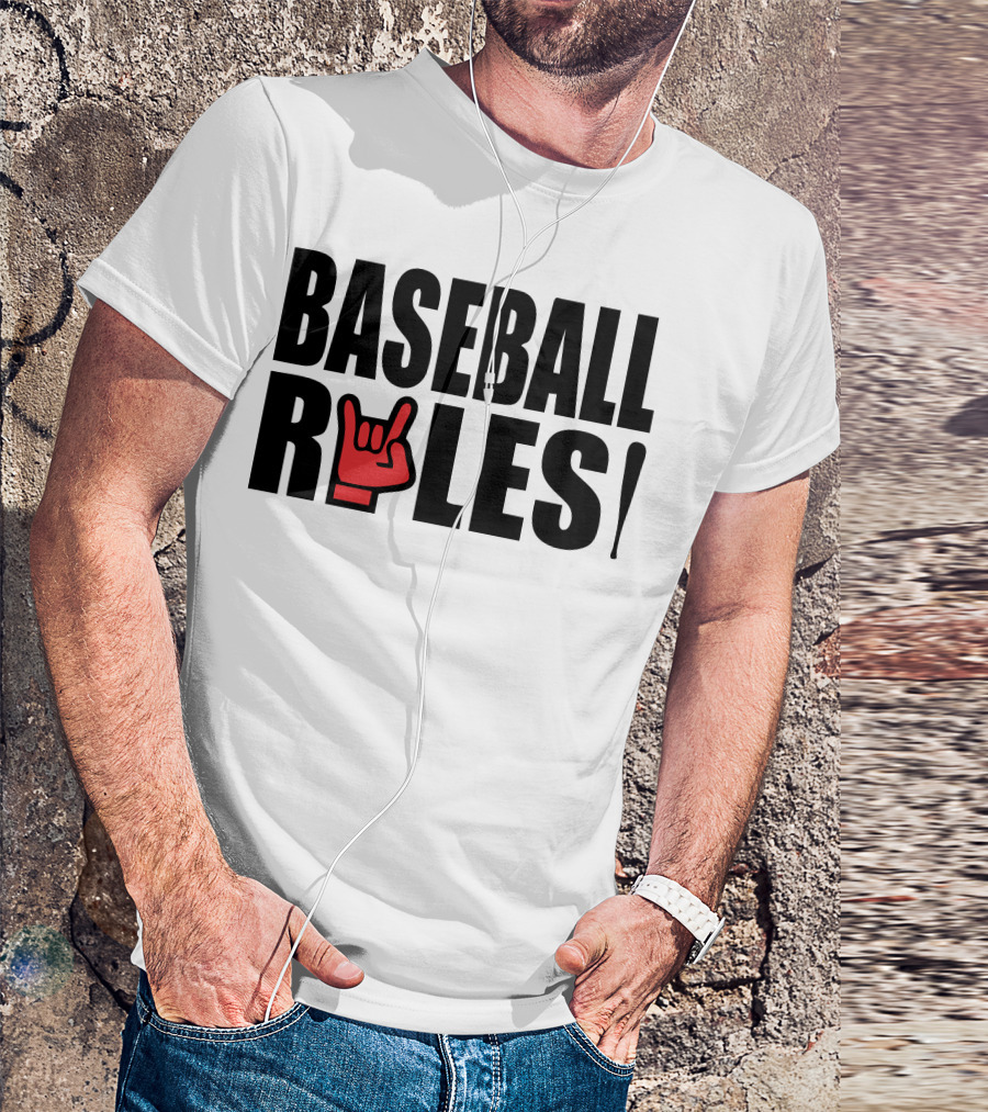 BASEBALL ROCKS HAND SIGN RULES T-Shirt
