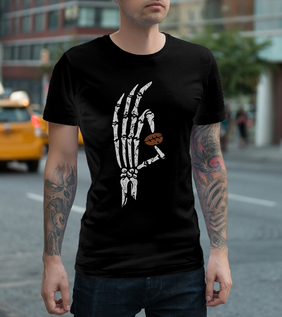 Skeleton Hand Holding Coffee Bean Best Coffee T-Shirt