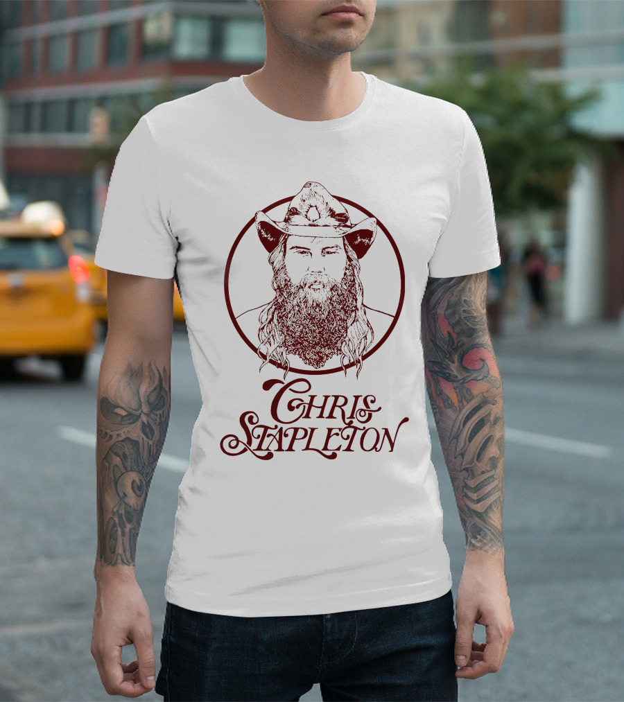 Chris Stapleton Red Western Hat Beard Iconic T-Shirt