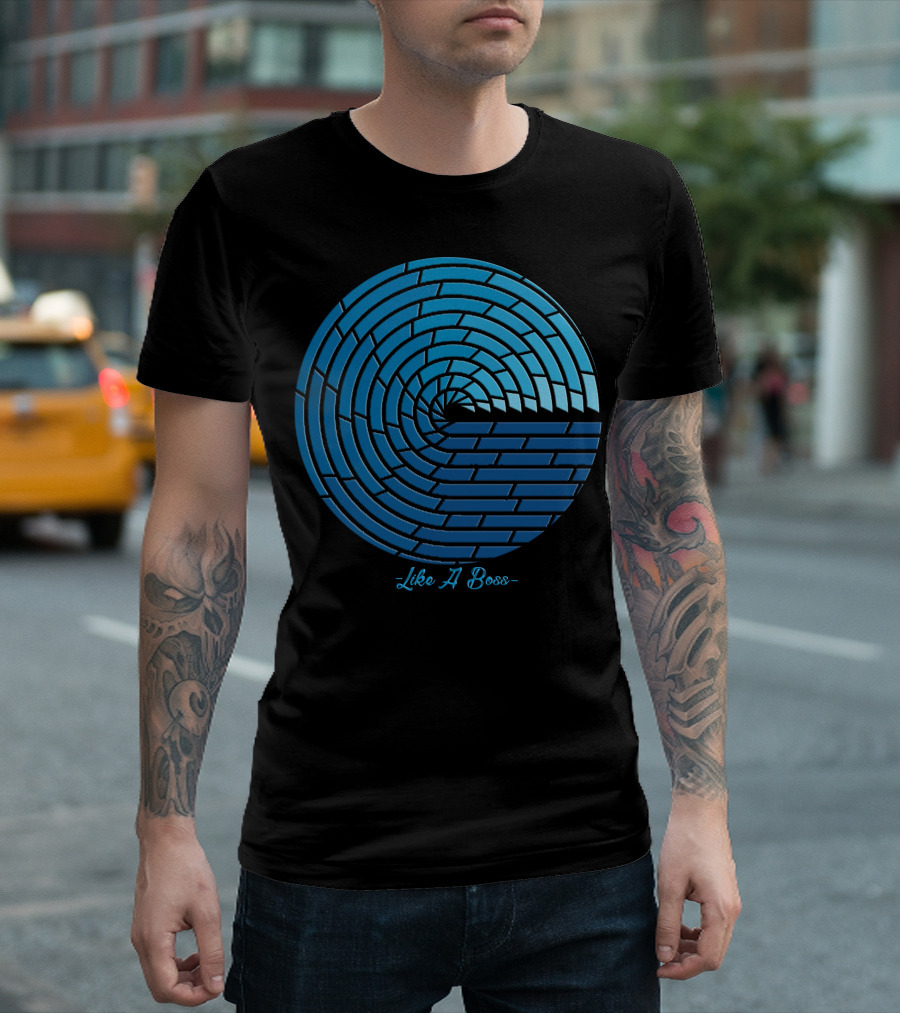 Like A Boss Blue Spiral Maze T-Shirt