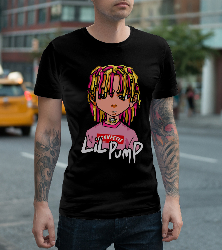 Lil Pump Eskeetit Pop Art Style with Bright Dreadlocks and Pink Aesthetic T-Shirt