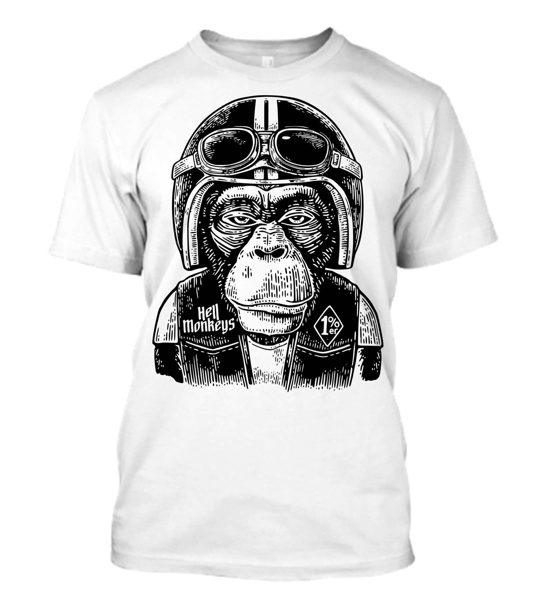 Hell Monkeys 1%er Motorcycle Biker Monkey T-Shirt
