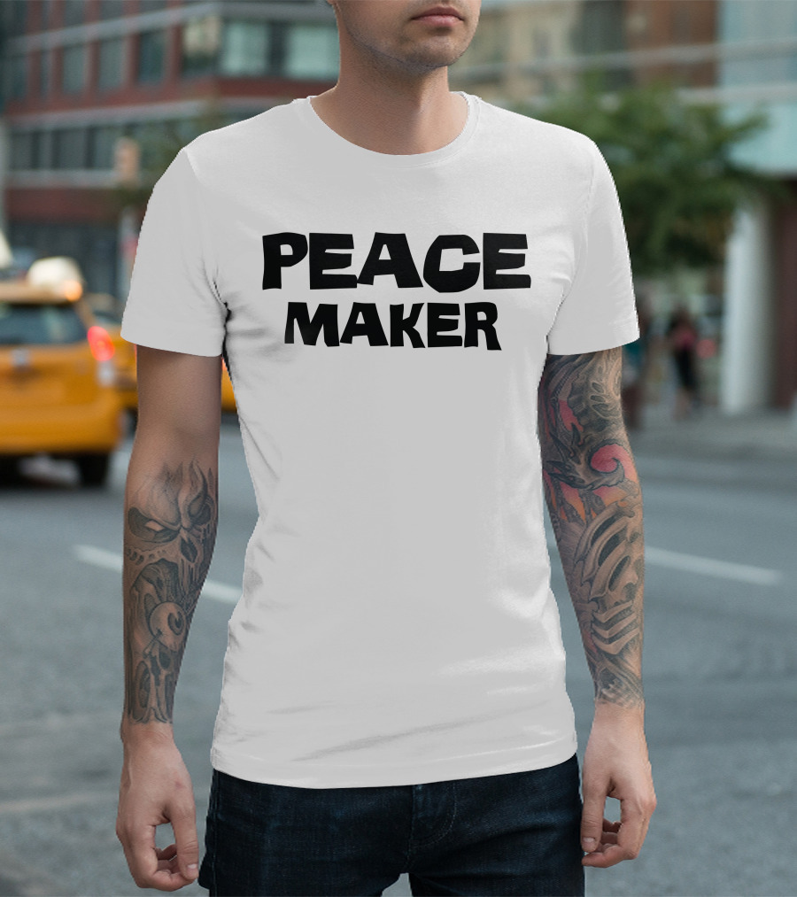 PEACE MAKER Shirt Text T-Shirt