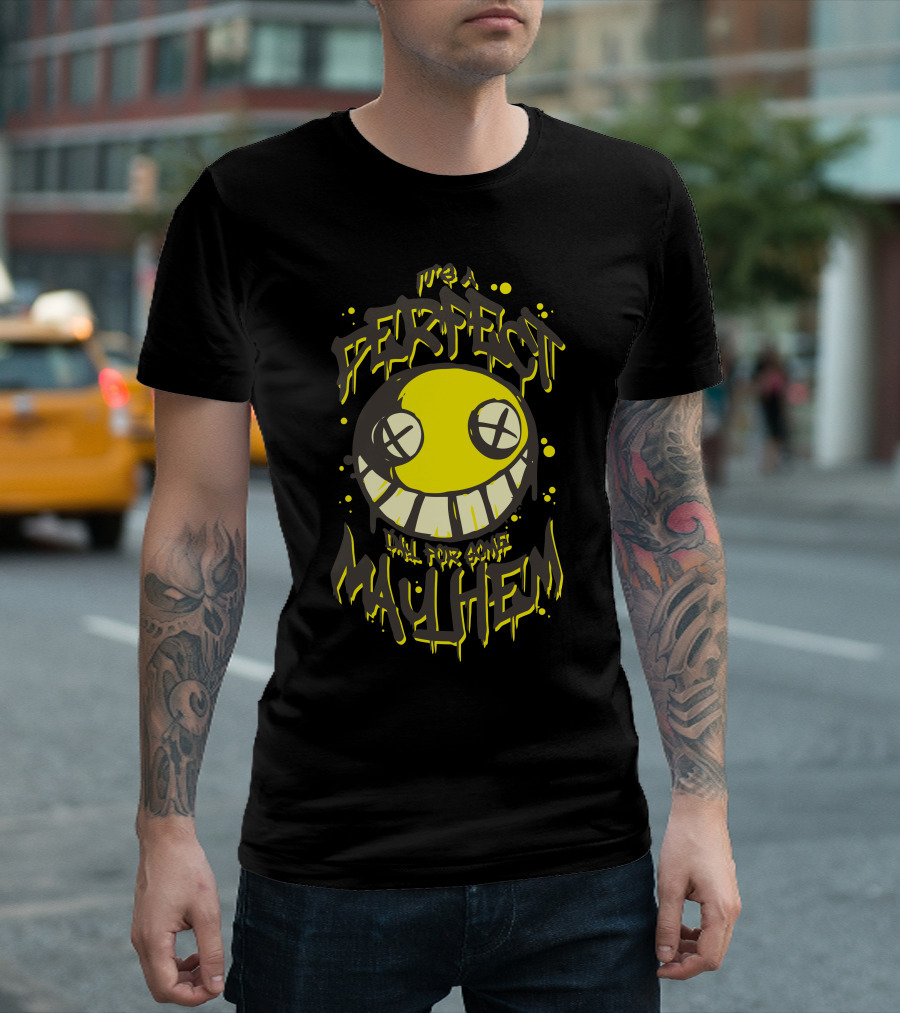 Perfect Day For Some Mayhem Happy Face Graffiti T-Shirt
