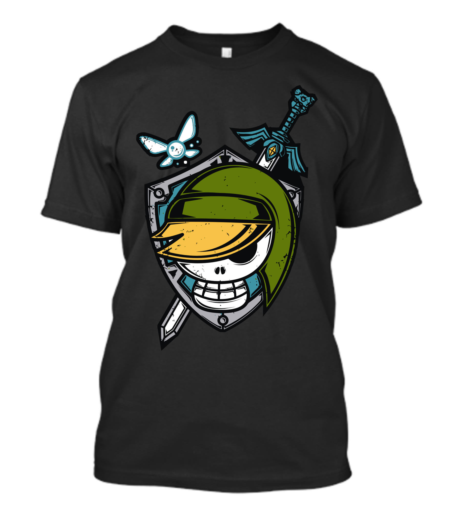 Pirate Hylian Skull Shield Sword And Fairy T-Shirt