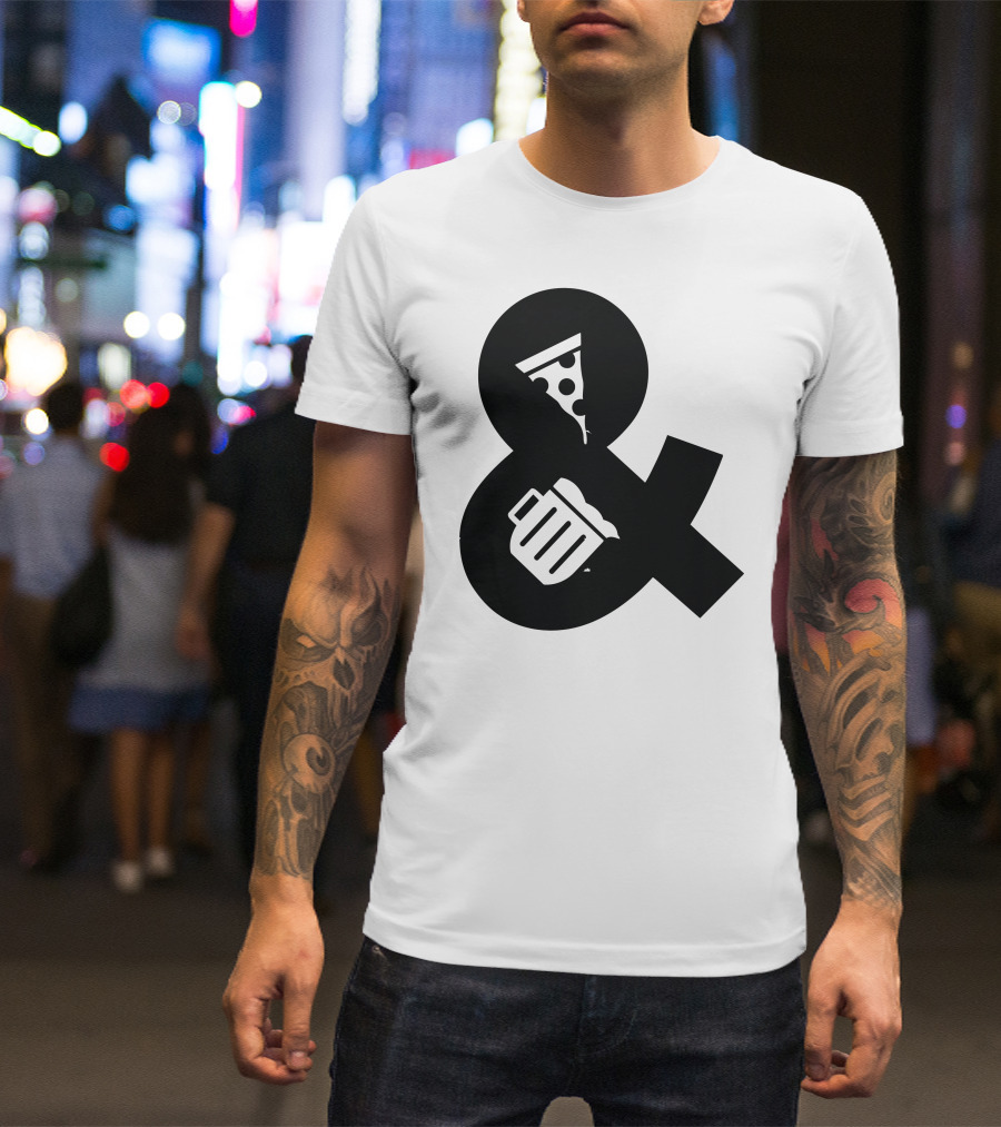 Pizza And Beer Combination Ampersand With Slice And Mug T-Shirt