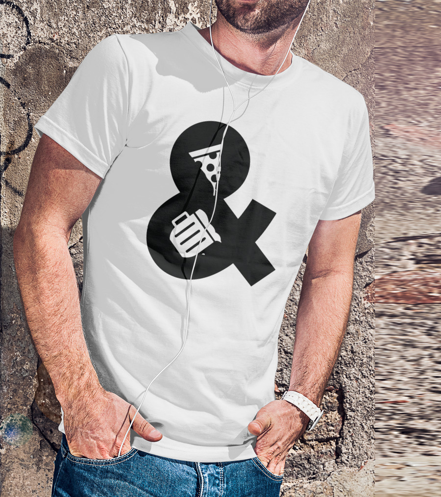 Pizza And Beer Combination Ampersand With Slice And Mug T-Shirt