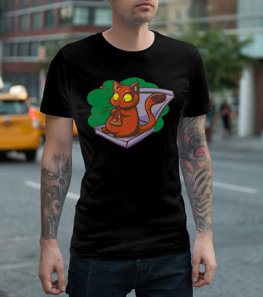 Pizza Cat Munch Munch Purring Delight T-Shirt