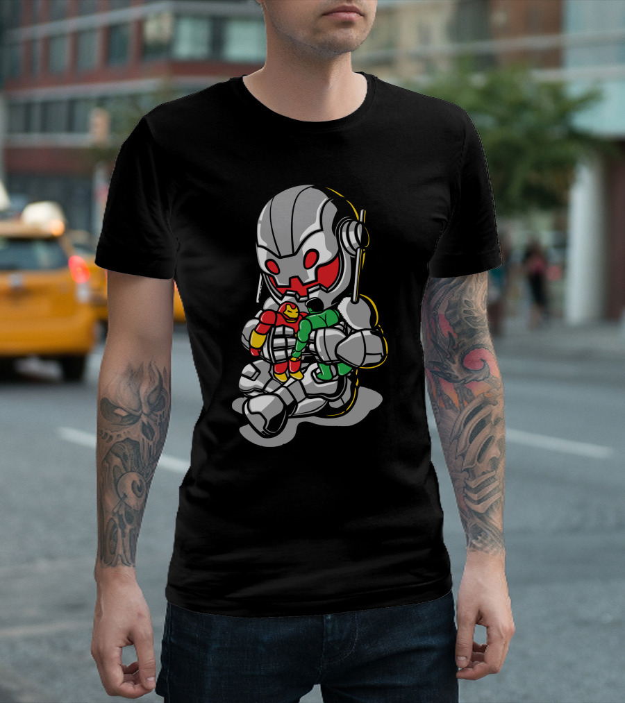 Ultron Cuddling Iron Man Doll Playtime T-Shirt